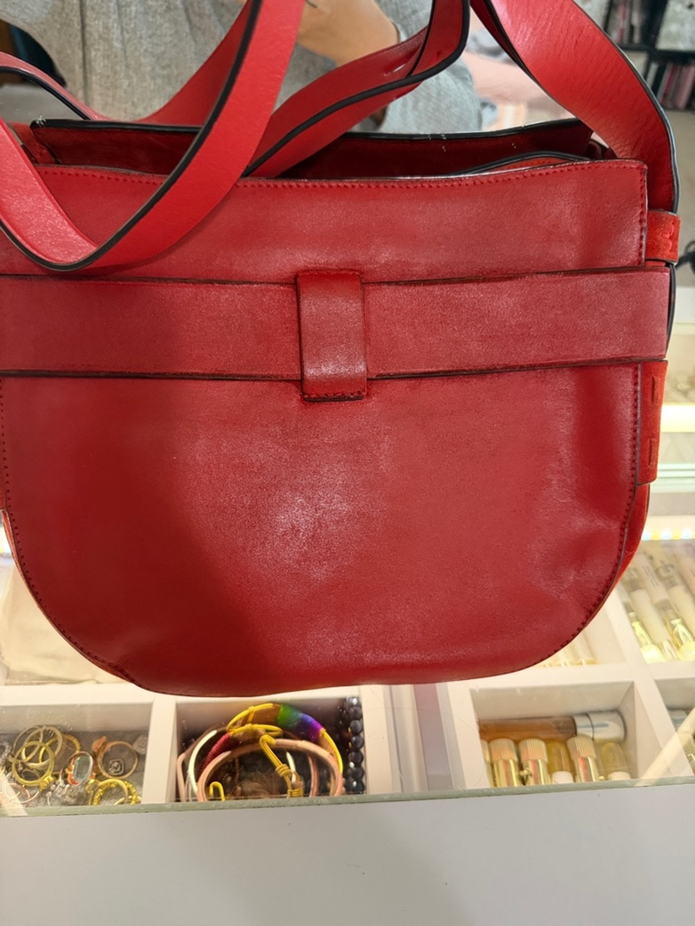Tory Burch Orange Perforated Suede Crossbody with Gold Hardware - Picture 2 of 5